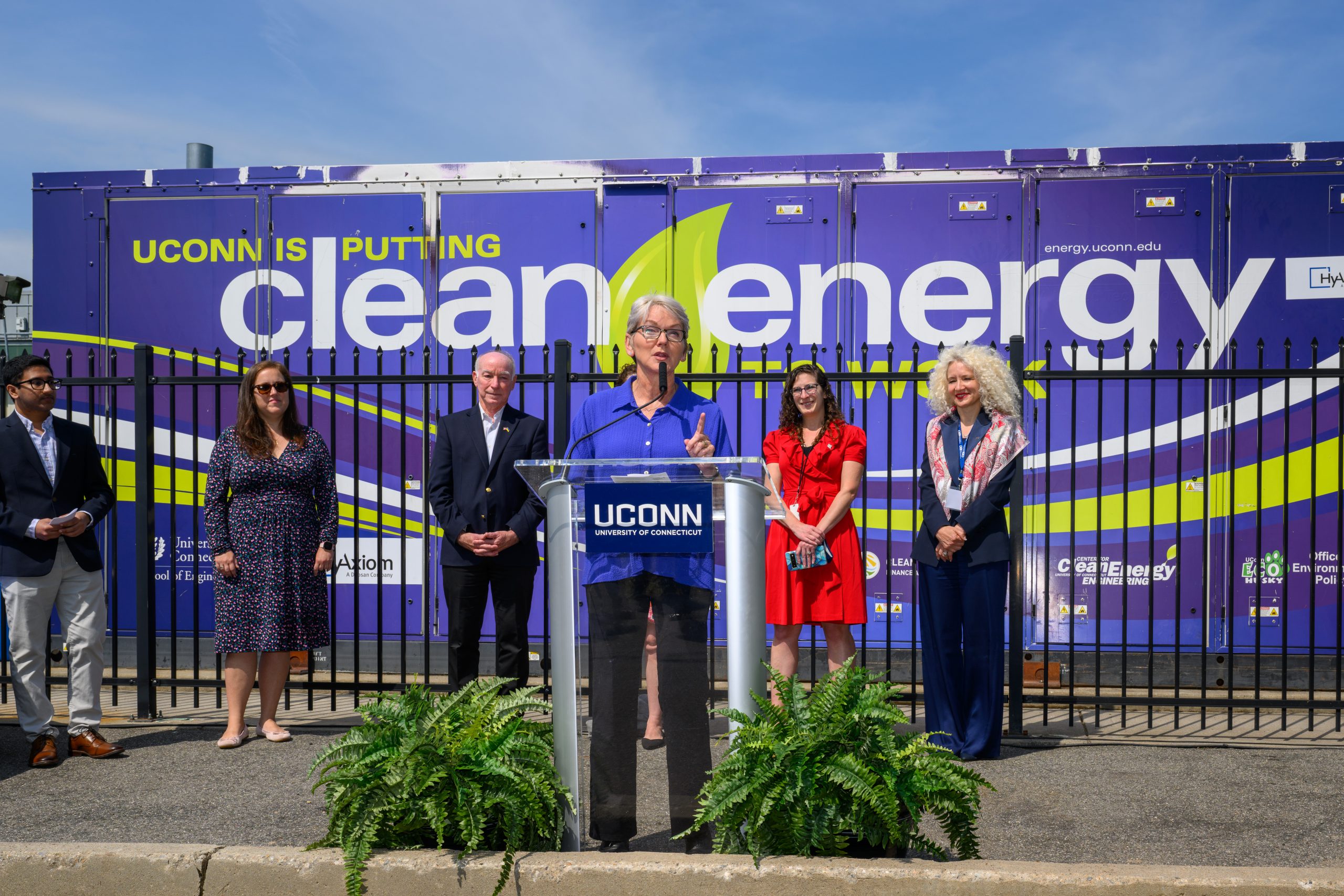 clean energy engineering speaker at podium